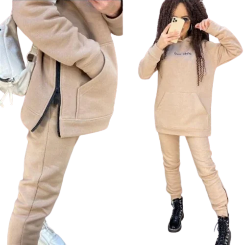 Зимний спортивный костюм из двух предметов женская теплая толстовка большого