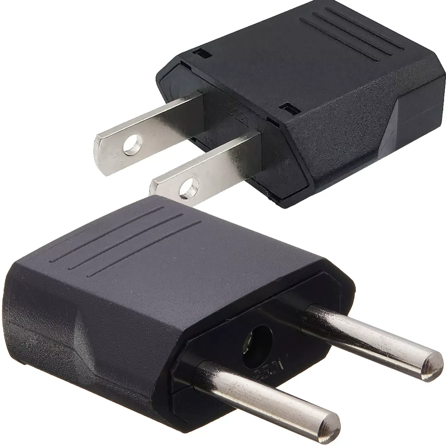 

EU AU US Adapter Plug 2 Flat Pin To EU 2 Round Pin Plug Socket Power Charger Travel Necessity Household Use