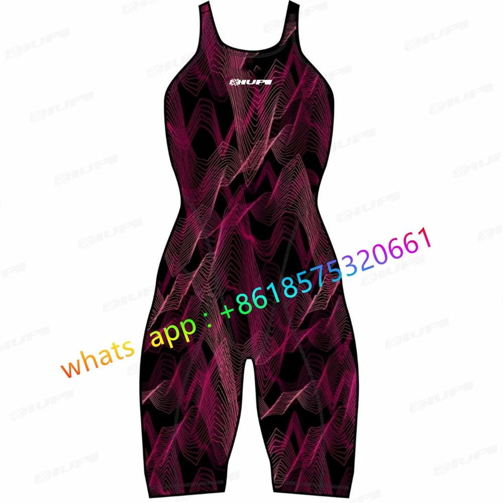 Swimsuit Open Back Knee Length One Piece Swimsuit Women Swimwear Body Engineering Swimsuit Competition Jumpsuit 2023