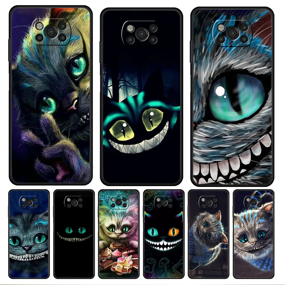 

Disney Cheshire Cat Black Original Phone Coque For Xiaomi POCO MI 11 lite 10T X4 F3 9T X3 NFC 11T M3 M4 Pro 5G F4 GT