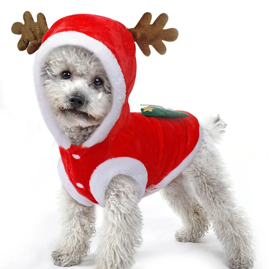 

Christmas Dog Clothes Small Dogs Coral Velvet Costume Pet Cat Clothing Coat Pets Winter Costume