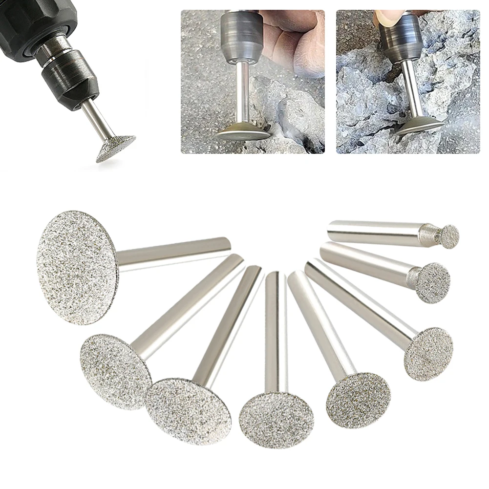 

1PC 6-30mm Grinding Head Diamond Burr Carving Grinding Bit 6mm Shank For Engraving Grinder Drill Bits Engraving Tools