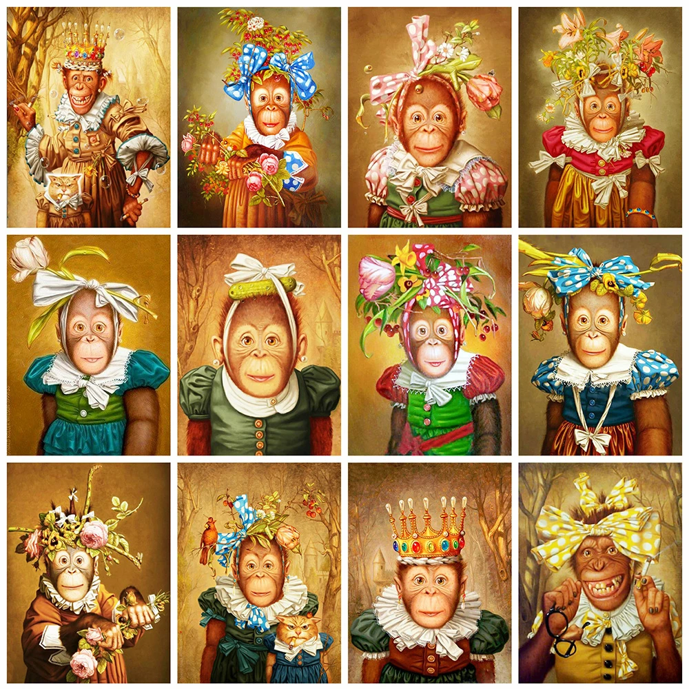 

Алмазная живопись 5D "сделай сам", картина с рисунком гориллы, картина для вышивки крестиком, набор для домашнего декора, Новое поступление 20