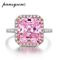 pansysen 100 925 silver pink high carbon diamond rings for women bridal wedding engagement ring romantic fine jewelry wholesale