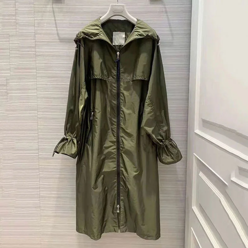 

2024 Spring Autumn Trench Coat Women New Casual British Luxury Temperament Long Windbreaker Outerwear Dust Jacket With Belt
