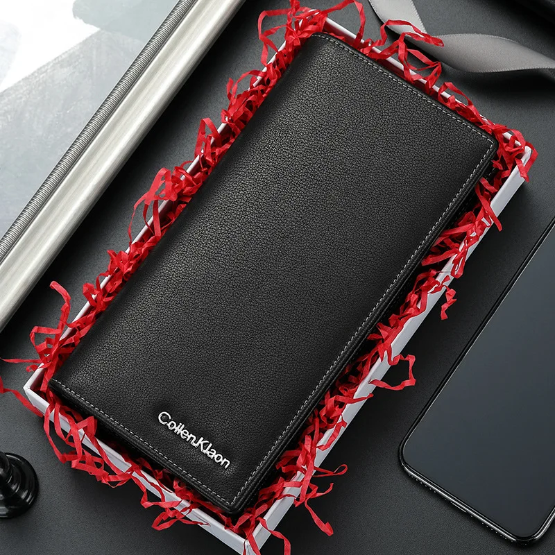 2022 большие мужские кошельки с гравировкой имени Длинный кошелек вырезами Модный