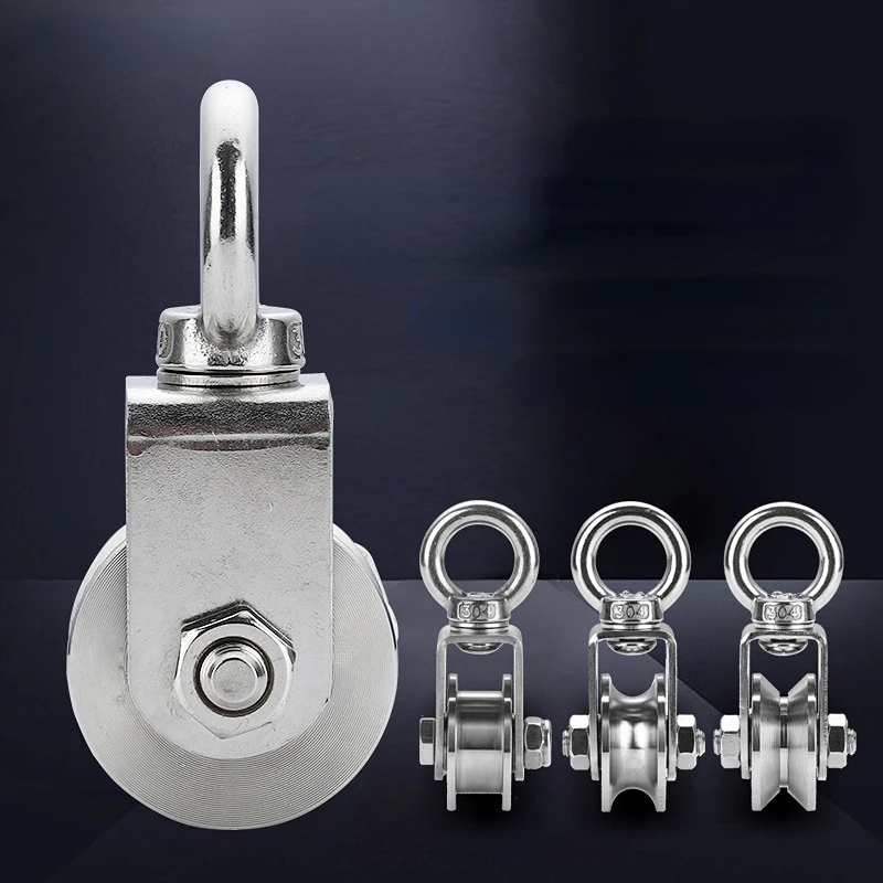 

U Type Swivel Pulleys 304 Stainless Steel Duplex Bearing Super-Silent Detachable 360 Degree Rotation Heavy Duty Traction Wheel