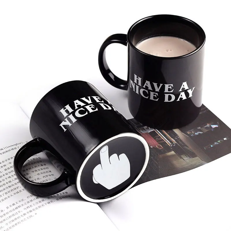

Have A Nice Day Coffee 350ml Mug Funny Middle Finger Cups and Mugs for Coffee Tea Milk Creative Novelty Birthday Gifts Mugs