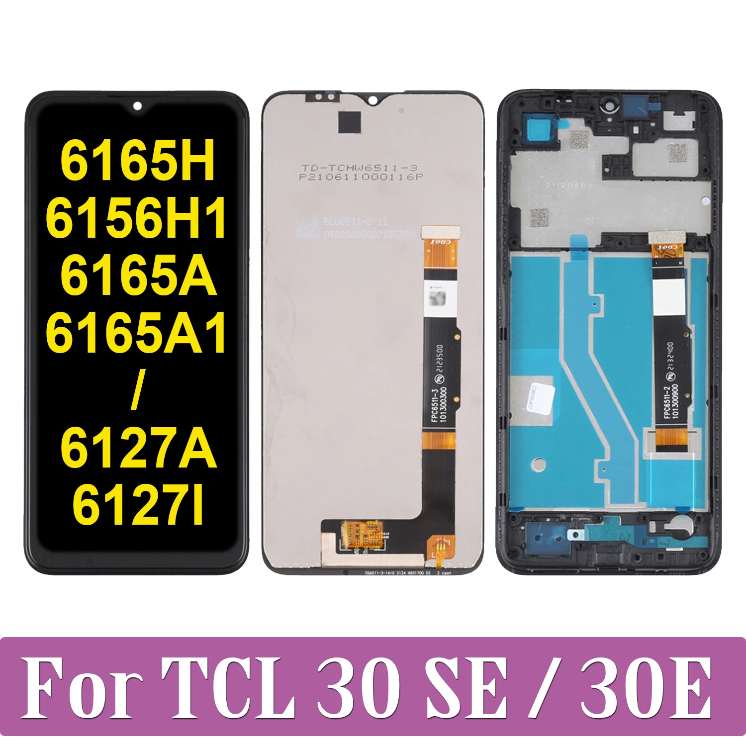

Original For TCL 30 SE TCL30SE 6165H 6156H1 6165A 6165A1 LCD Display Touch Screen Digitizer For TCL 30E 30 E 6127A 6127l Display