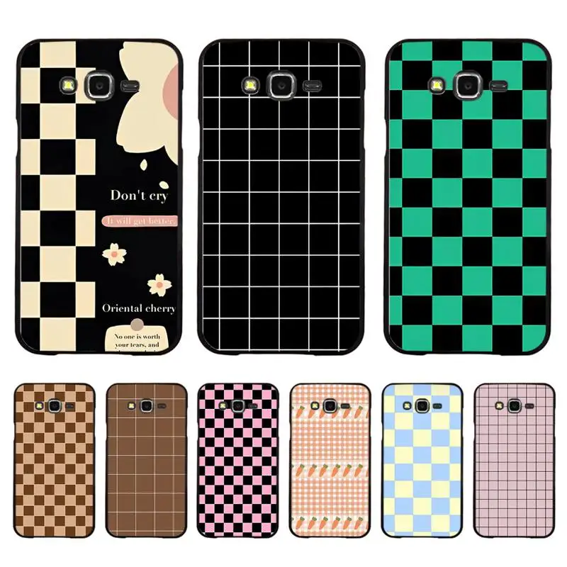 

Cartoon grid Phone Case for Redmi 8 9 9A for Samsung J5 J6 Note9 for Huawei NOVA3E Mate20lite cover