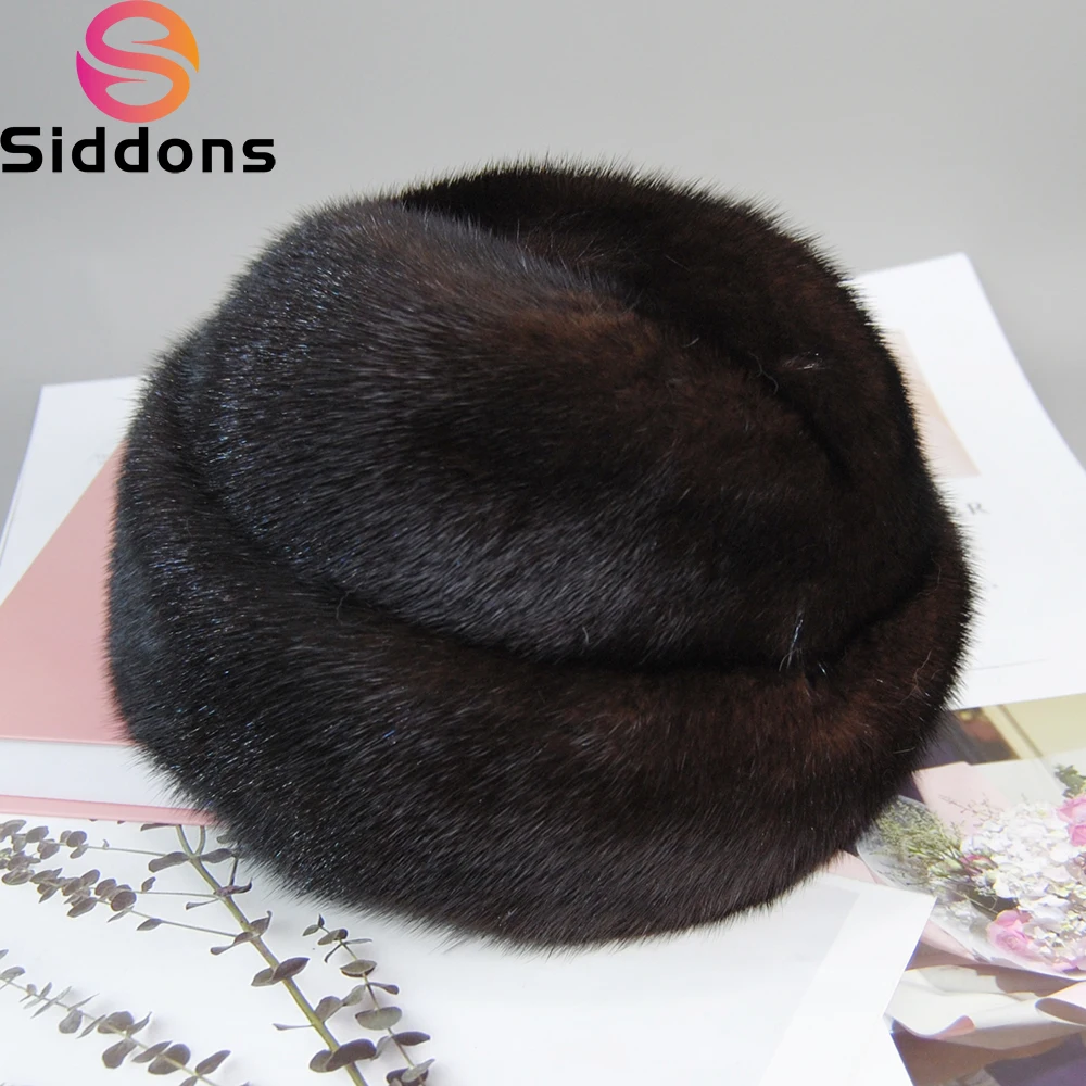 2023 Mink Fur Hat New Fashion Real Mink Fur Cap Winter Warm Top Hat Headgear Beanie Beret Natural Real Mink Fur Cap For Unisex