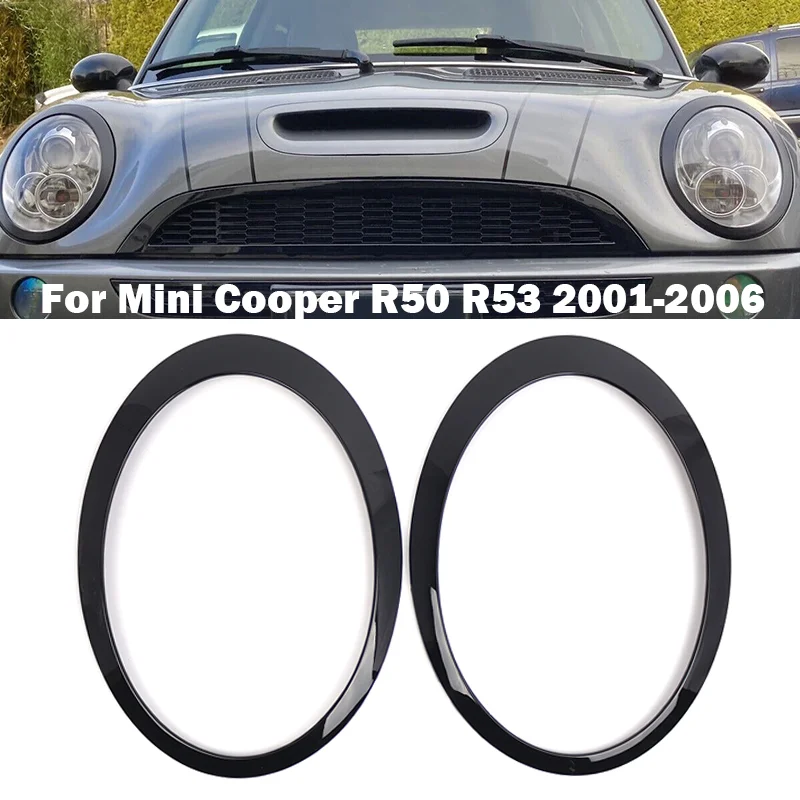 

63126917835 Glossy Black Pair Headlight Trim Ring For Mini Cooper R50/R53 2001-2006/Cabrio R52 2004-2008
