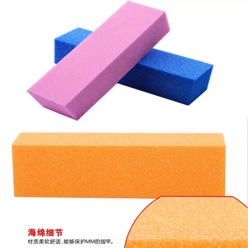 

NEW2022 Sponge Nail Buffer Block File Orange/Purple/Pink Buffering Block Cuboid 4-Side Strip Polishing Manicure Tools Buffers