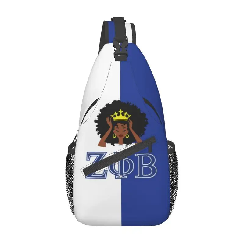 

Zeta Phi Beta Sorority Sling Chest Bag ZOB Greek Letter 1920 Shoulder Crossbody Backpack for Men Cycling Camping Daypack