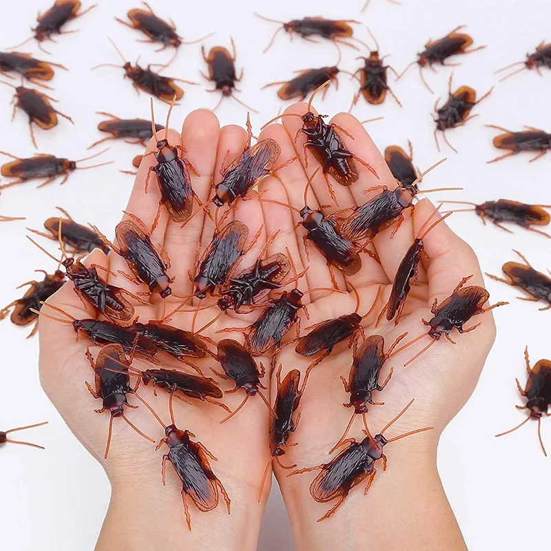 

20Pcs Fake Roach Trick Joke Toys Halloween Simulation Cockroaches Prank Funny Lifelike Rubber Insect for Horrify Party