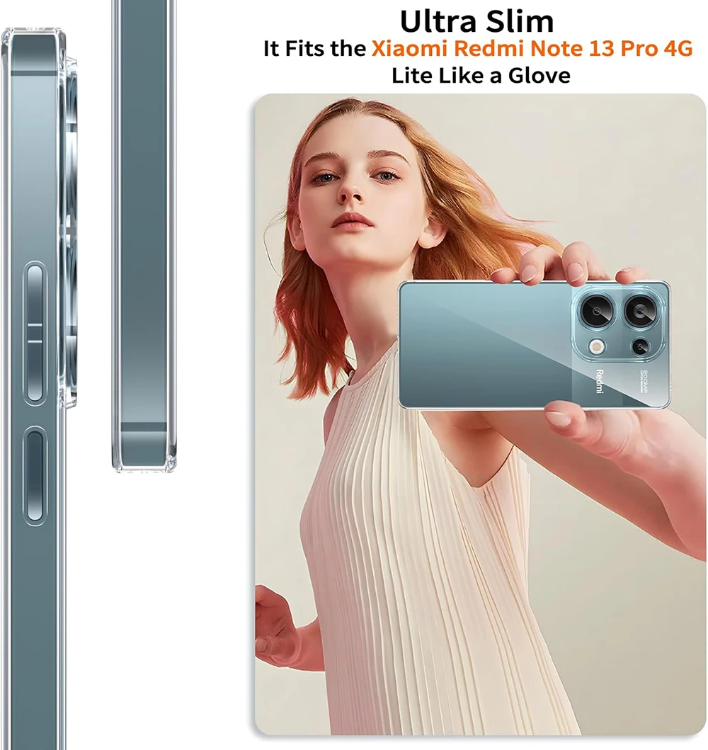 Ультратонкий силиконовый прозрачный мягкий чехол для Xiaomi Redmi Note 14 13 12 Pro Plus + 4G 5G