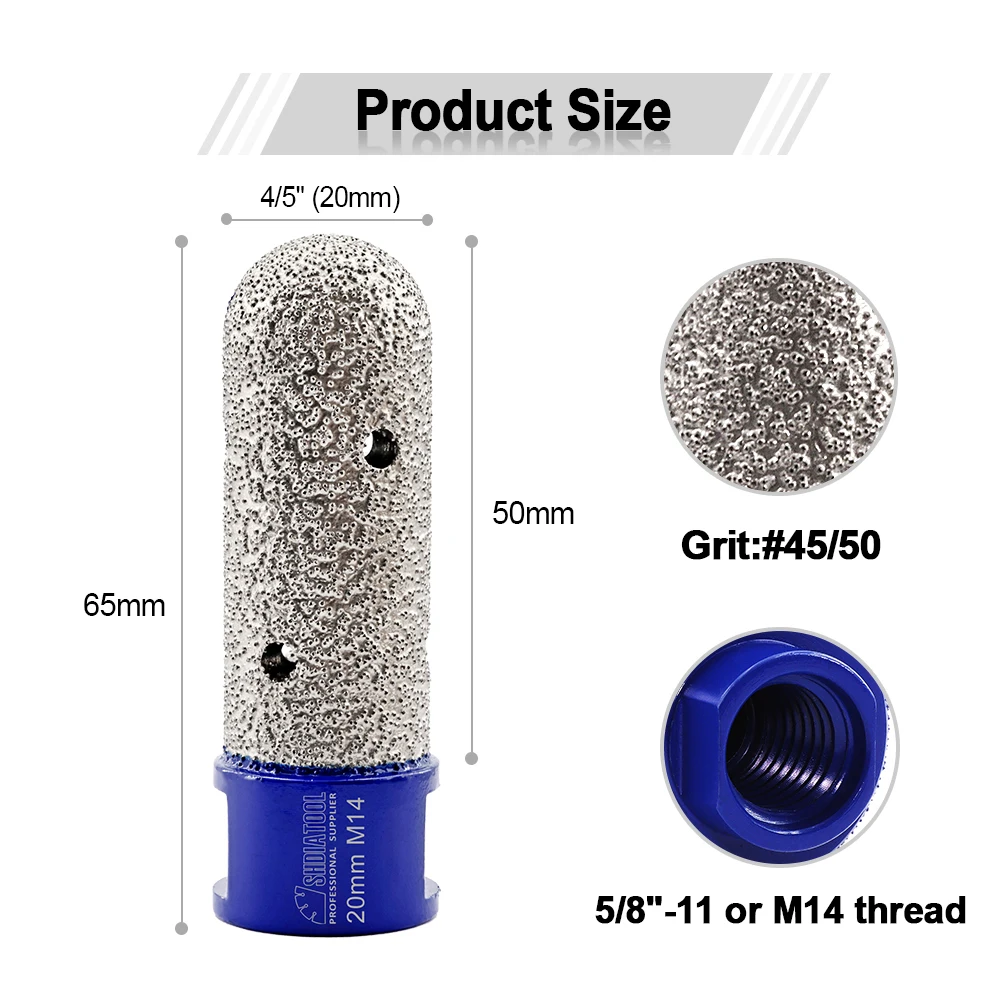 

SHDIATOOL алмазная фрезерная насадка для пальцев 1/2 шт. угловая шлифовальная машина для полировки фарфора, мраморной плитки, открывалка для отверстий, кварц 10/15/20/25/30/35 мм