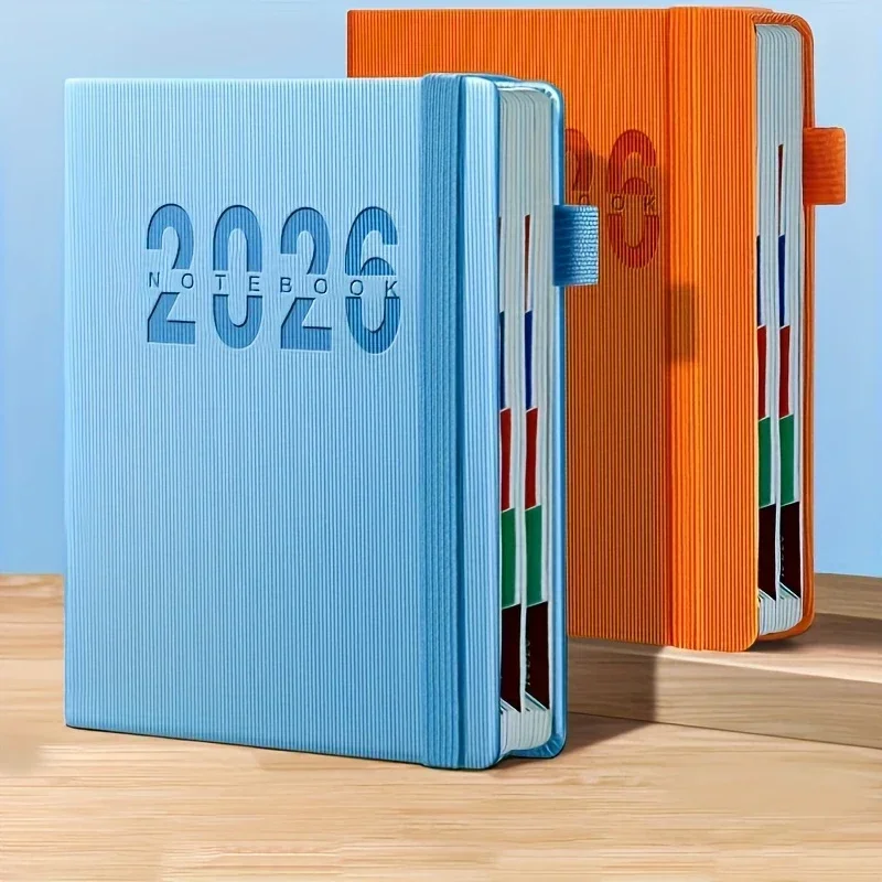 Фото Блокнот на 400 страниц, 2026 блокнот с расписанием, планировщик А5, 365 дней, дневник, повестка дня, журнал, тетради, блокноты для письма, офисные школьные принадлежности №1