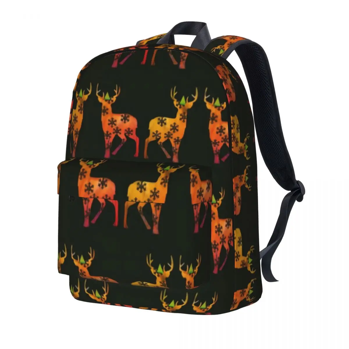 

Cute Deer Print Backpack Merry Christmas Novelty Backpacks Boy Outdoor Soft School Bags Custom Rucksack