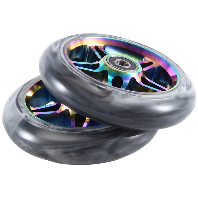 

2Pcs Electric Scooter Wheel Scooter Replacement Wheels With Bearing Stunt Scooter Pu Wheels Scooter Accessories Parts