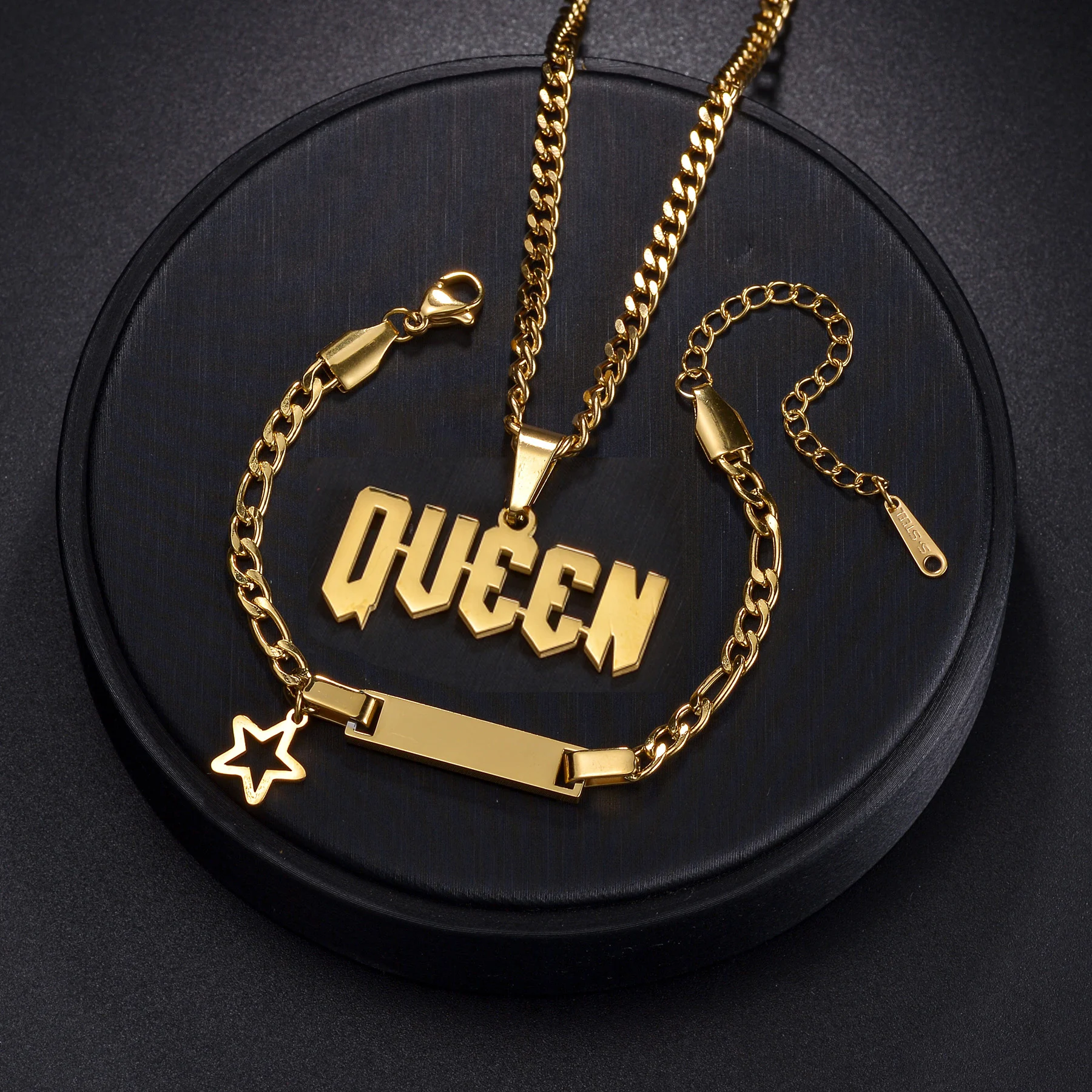 Atoztide персонализированные имена ожерелье браслет ювелирный набор для детей из