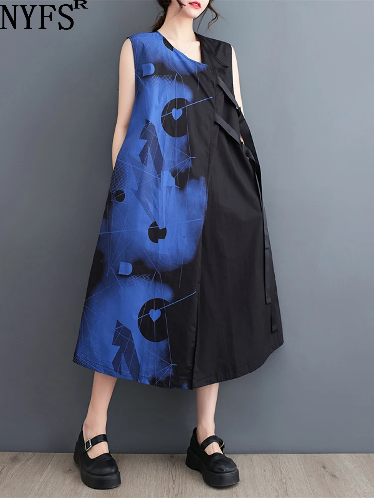 

Женское длинное платье без рукавов NYFS, свободное платье в Корейском стиле, лето 2023