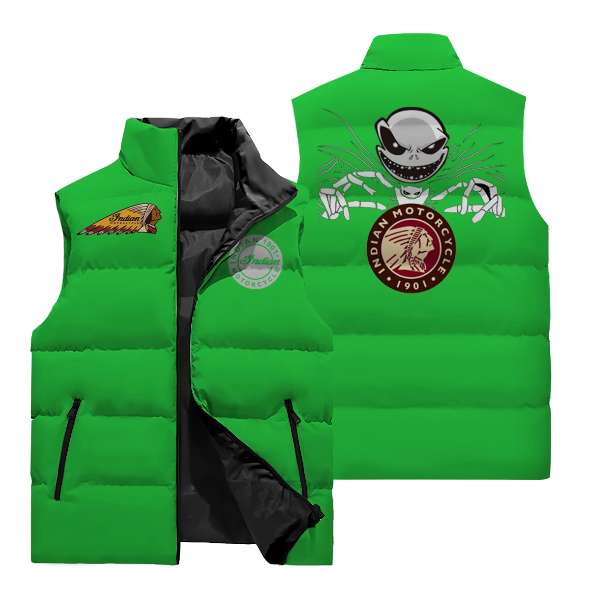 Уличный жилет Y2K Ghost Head с 3D принтом GNDIAN куртка большого размера спортивная рубашка