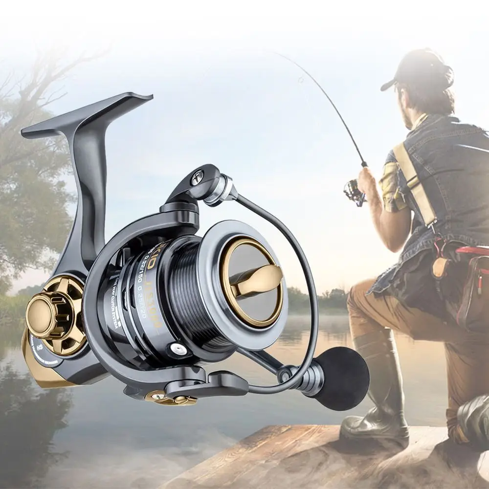 

New Metal Camping Fishing Tool HS2000 3000 5000 Shallow Line Cup Spool Spinning Fishing Reel Metal wheel Gear Ratio