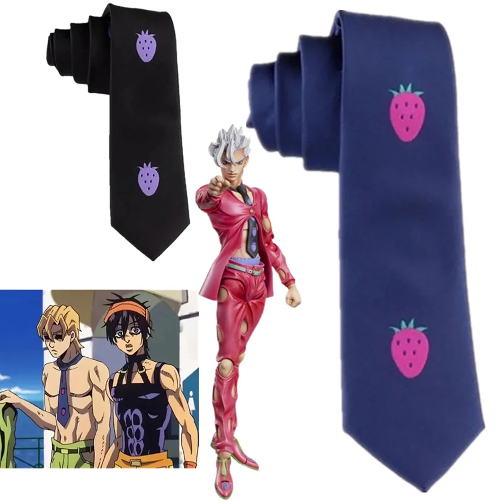 

Anime JoJo Bizarre Adventure KILLER QUEEN Kira Yoshikage Skull Neck Tie Necktie Cosplay Easter Carnival Accessories Prop Gift