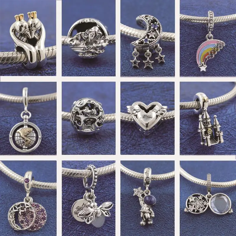 

2022 Hot Sale 925 Sterling Silver Bead Angel Wings Charm Fit Original Pandora Bracelet Women Love Heart Jewelry Anniversary Gift