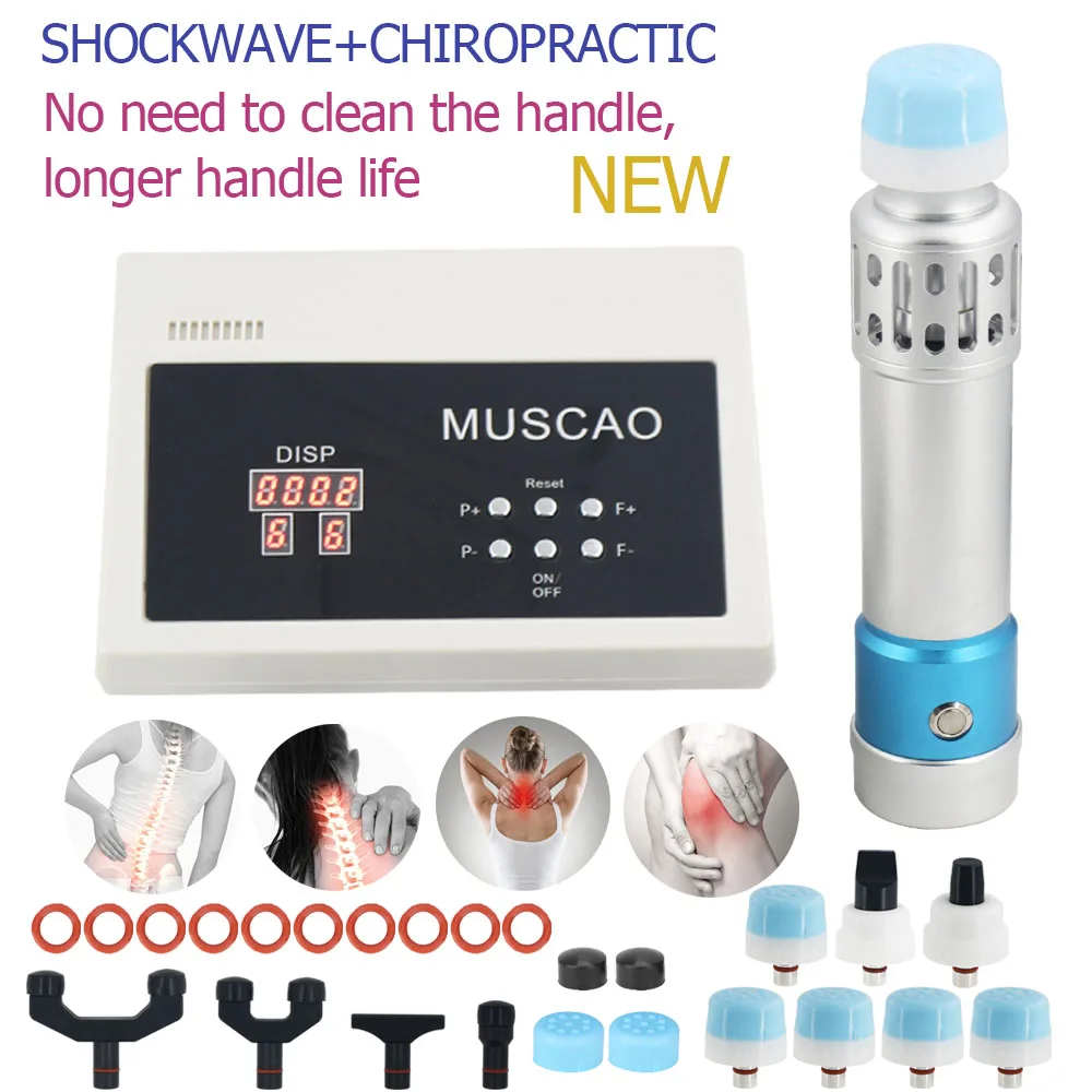 

Physiotherapy Shockwave Therapy Machine NEW Shock Wave Chiropractic Gun 2in1 Body Massager For Pain Relief Erectile Dysfunction