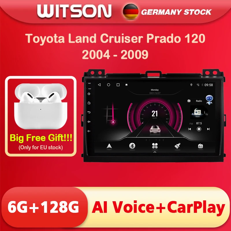 

DE Stock !6+128 DSP Carplay Android 11 For TOYOYA PRADO 2006-2010 Touch Screen Car Radio Multimedia Players Video Autoradio 2din