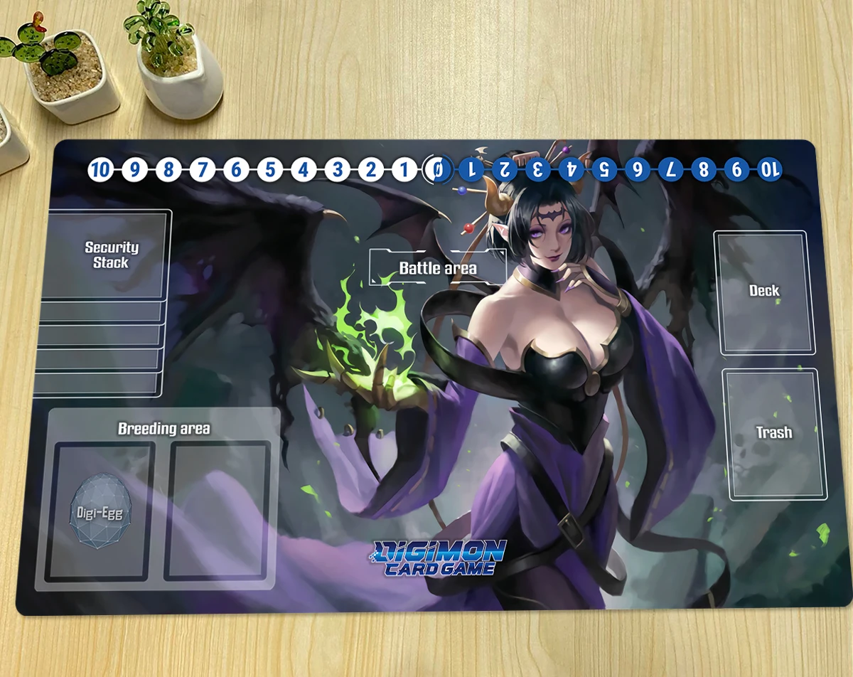 

Игровой коврик Digimon Lilithmon DTCG TCG, игровой коврик для настольных игр, игровой коврик для мыши в стиле аниме, Стандартный, свободная сумка 60x35 см