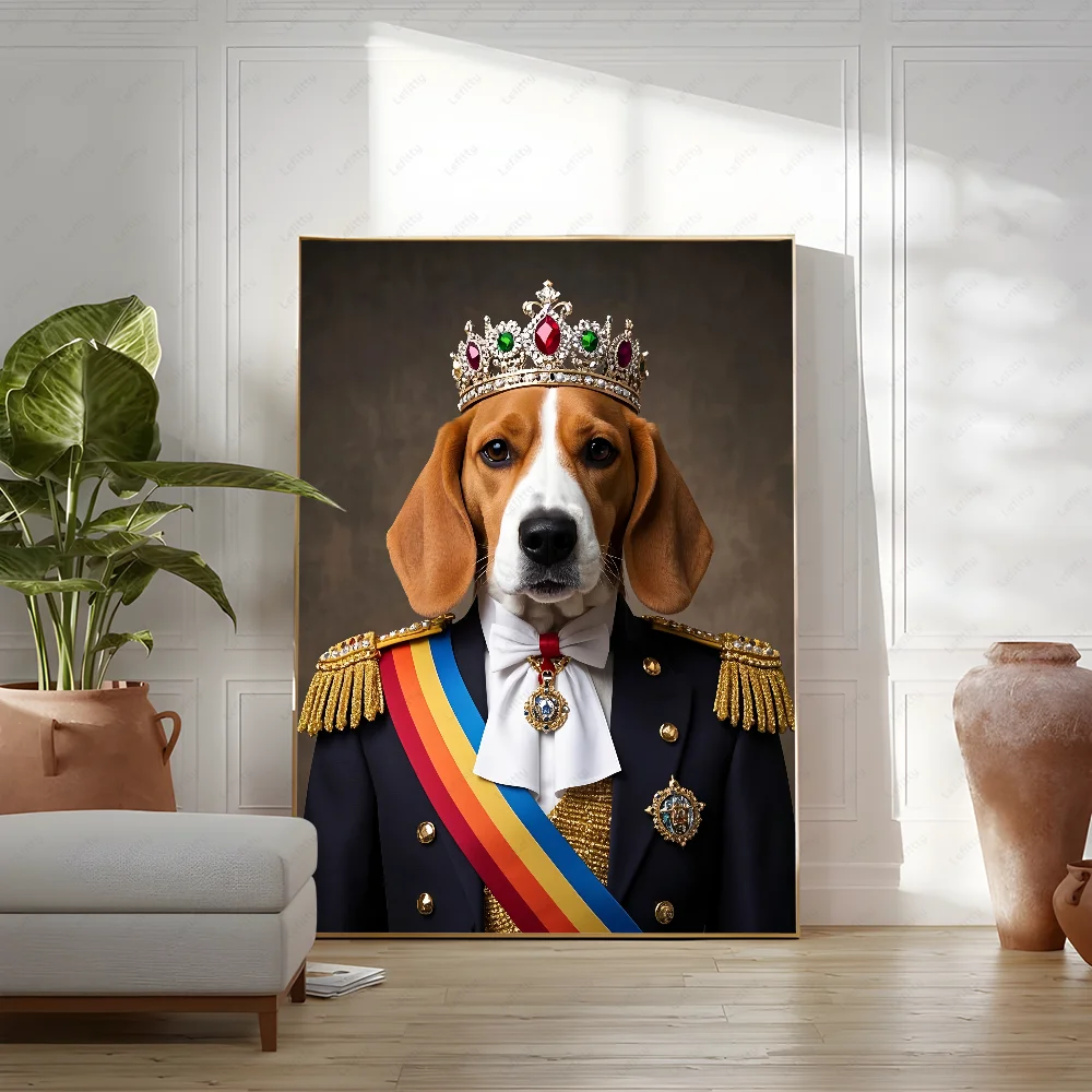 Бигль Собака Домашнее животное Портрет Ретро Плакат Липкая Настенная