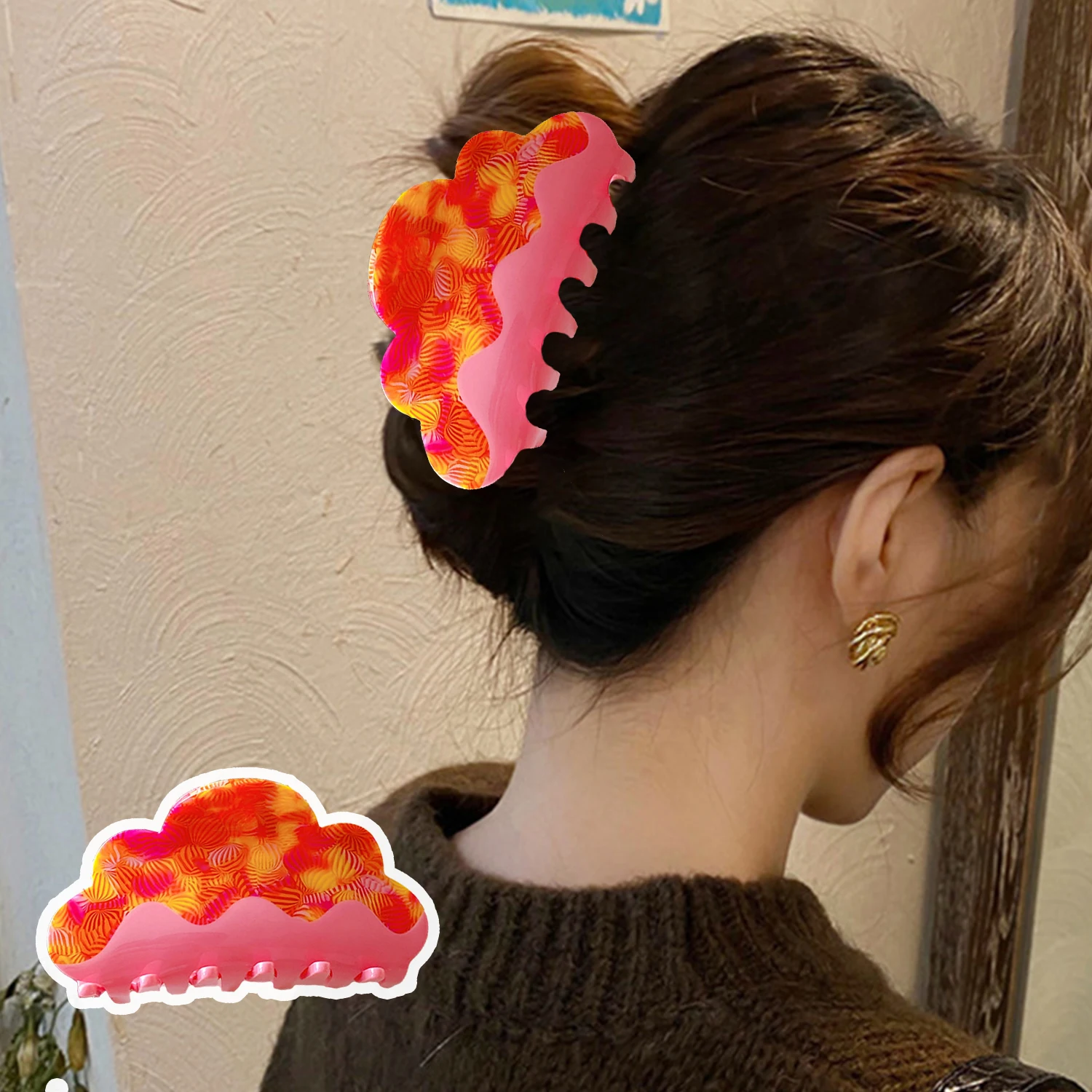 

Cute Cloud Hair Claw Acetate Trendy Claw Clips Personality Crab Hair Clips Popular Hair Catches Hair Accessories For Women Girls