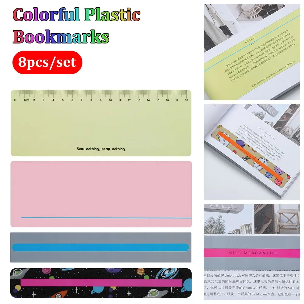 

Plastic Tape Marked Color PVC Reading Aid Read Guide Highlight Strip Colorful Plastic Bookmarks Transparent Mark