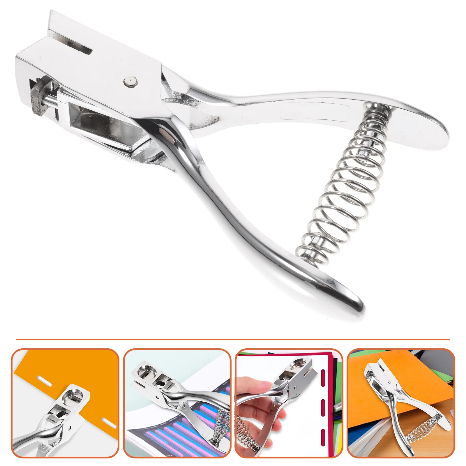 

Handheld Hole Puncher Heavy Duty Single Oval Hole Punch Tool for Id Cards Paper