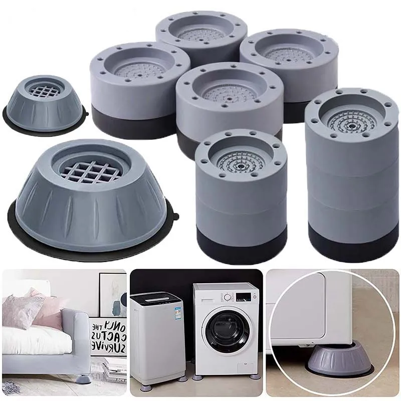 

4Pcs Rubber Anti Vibration Pads Washing Machine Feet Support Dampers Stand Universal Furniture Foot Non-Slip Base Booster Pads