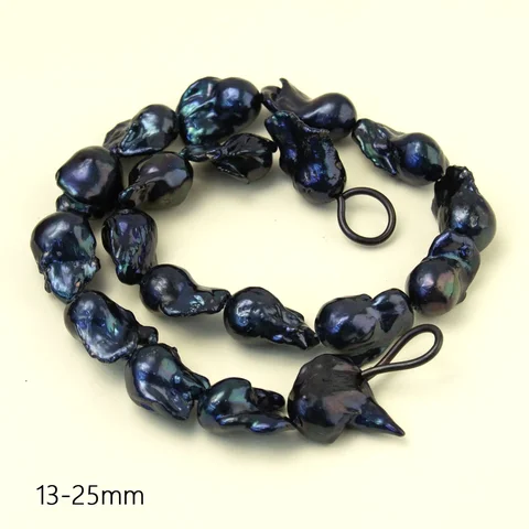 Черный натуральный пресноводный жемчуг 13-25 мм для ювелирных изделий