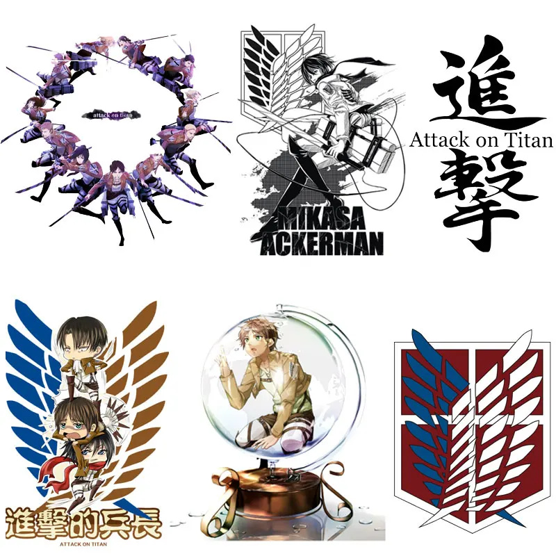 

Anime Attack on Titan Patch Iron-on Transfers for Clothing Thermoadhesive Patches on Clothes Diy men T-shirts Appliques Stickers