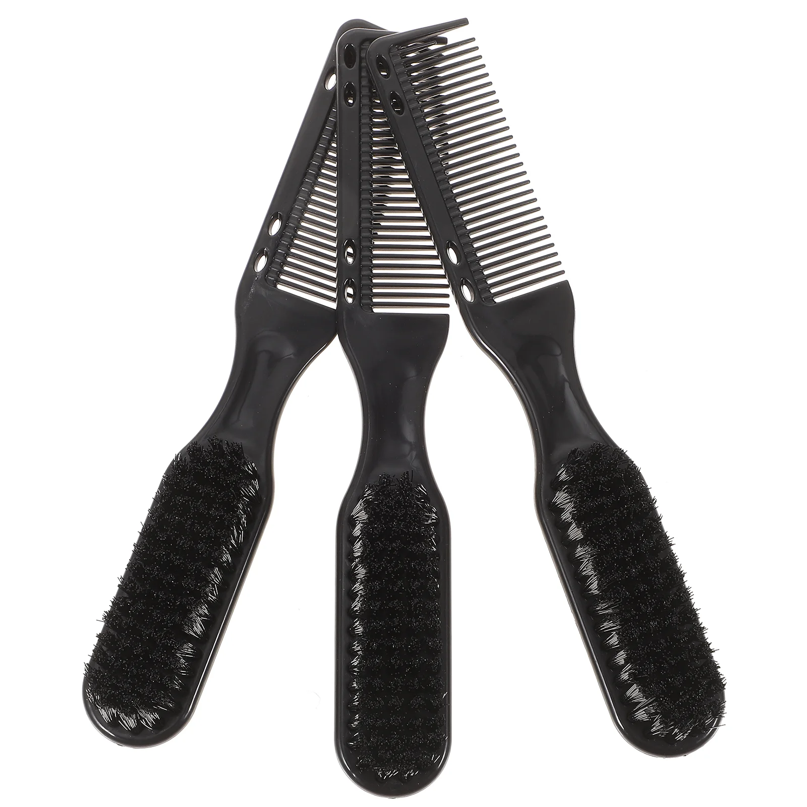 

3 Pcs Hair Brush Set Men Comb Hair Clipper Set Mustache Kit Cleaning Brush Set Beard Brush Hair Cutting Brush
