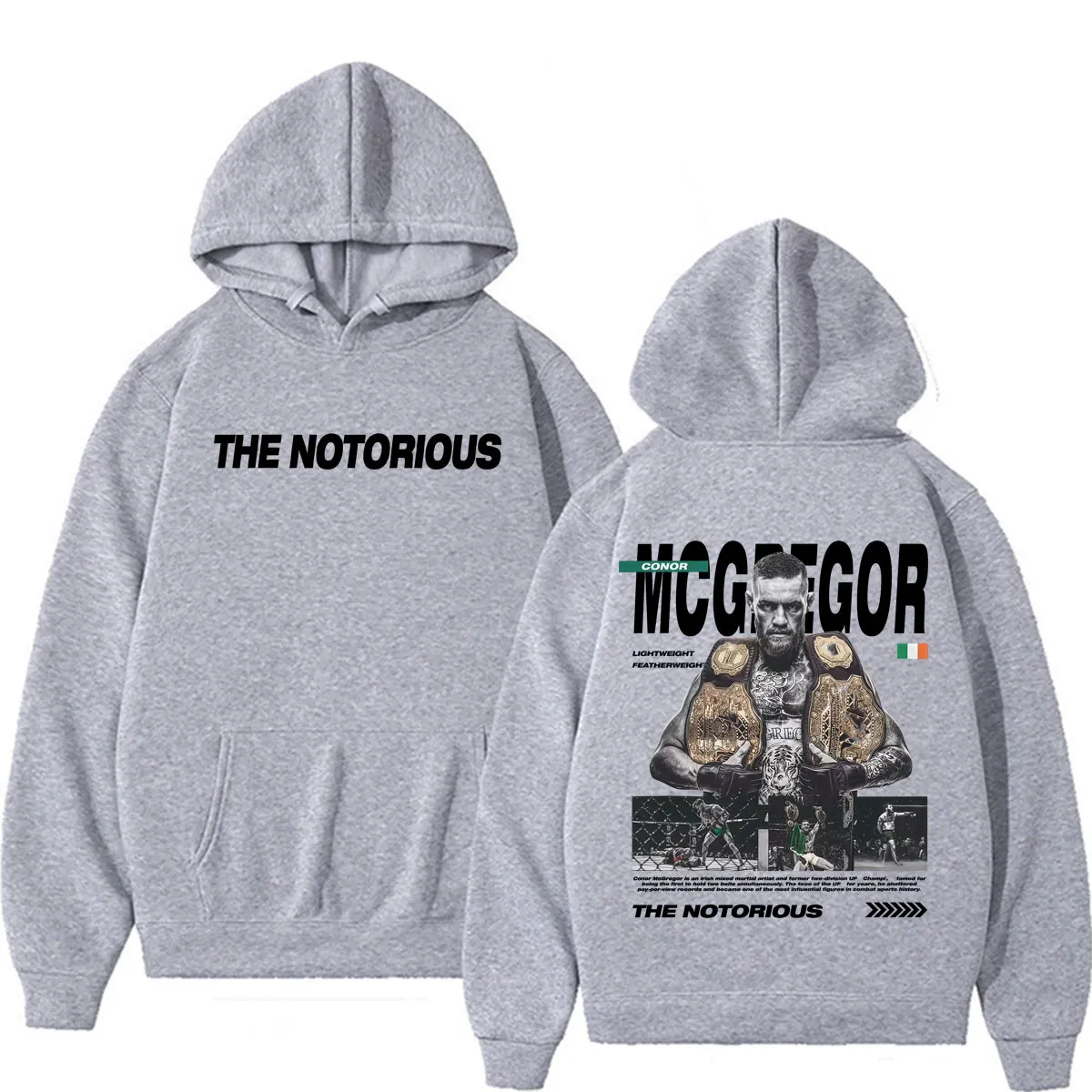 Фото Мужские толстовки The Notorious Conor McGregor: модные готические ретро-свитшоты 90-х, комфортные флисовые худи с длинным рукавом №4