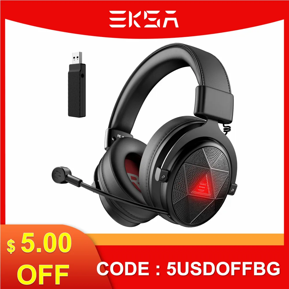 Игровые наушники EKSA E910 для ПК/PS4/PS5/TV 5 8 ГГц беспроводная гарнитура геймеров с