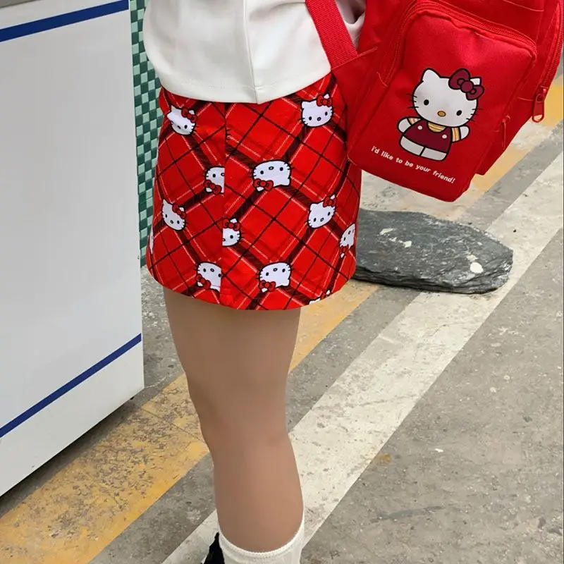 

Sexy Hellokitty Wrap Skirt Comfortable Summer Student Fashion Kawaii Casual Preppy Style Clothes Set Cartoon Girl Birthday Gift