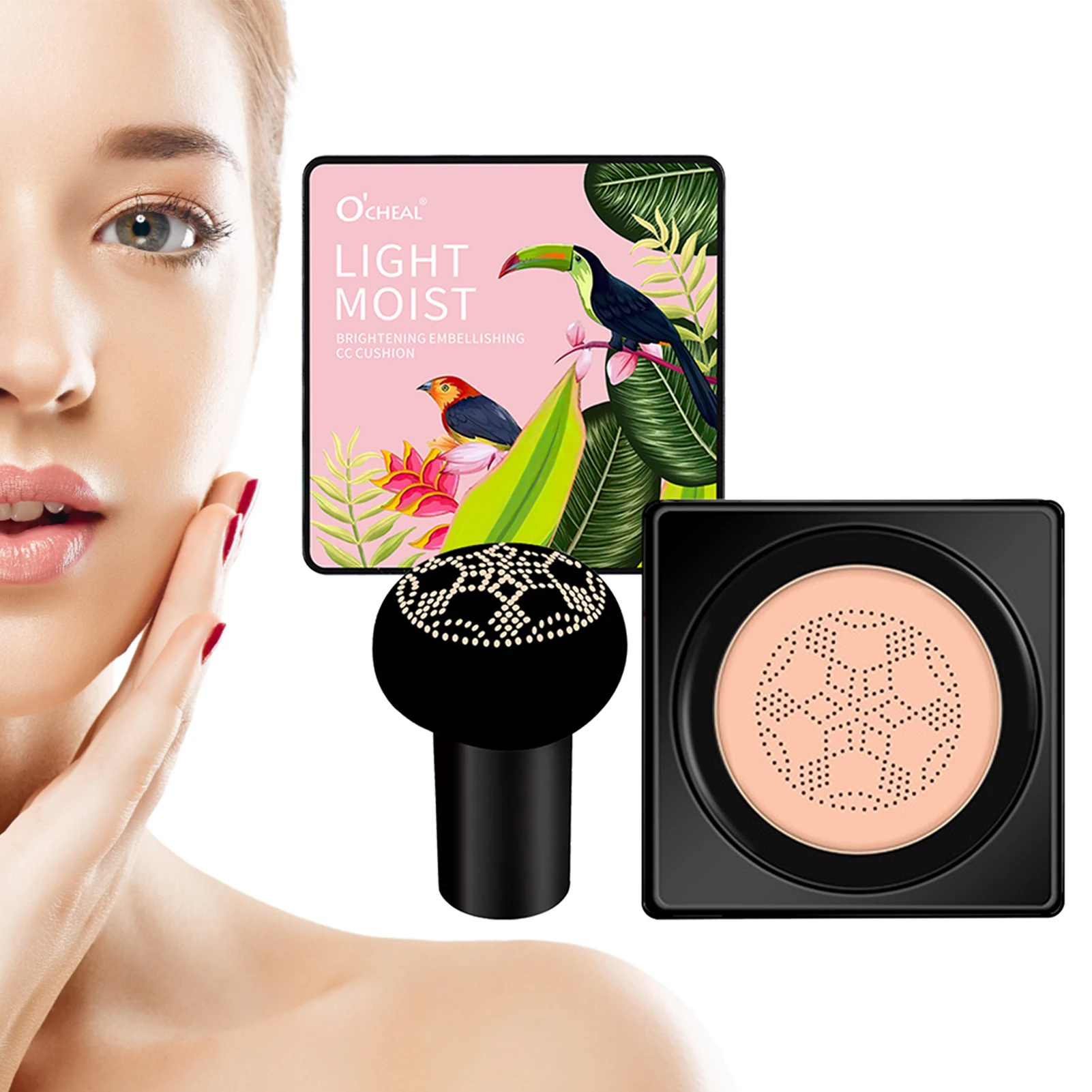 

Mushroom Head Air Cushion CC Cream Moisturizing CC Cream Foundation Full Coverage Even Skin Tone Makeup Base Primer Moisturizing