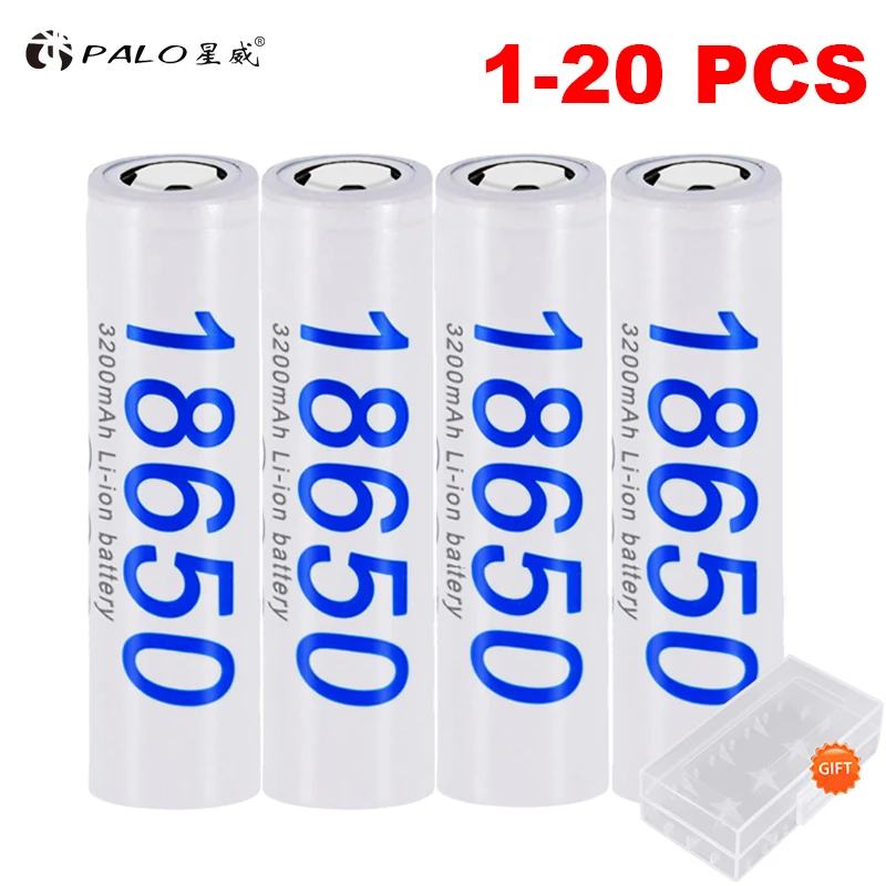 

1-20pcs 18650 Battery 100% Original 3.7v NCR18650B 3200mah 18650 Li-ion Lithium Rechargeable Battery for Flashlight Batteries