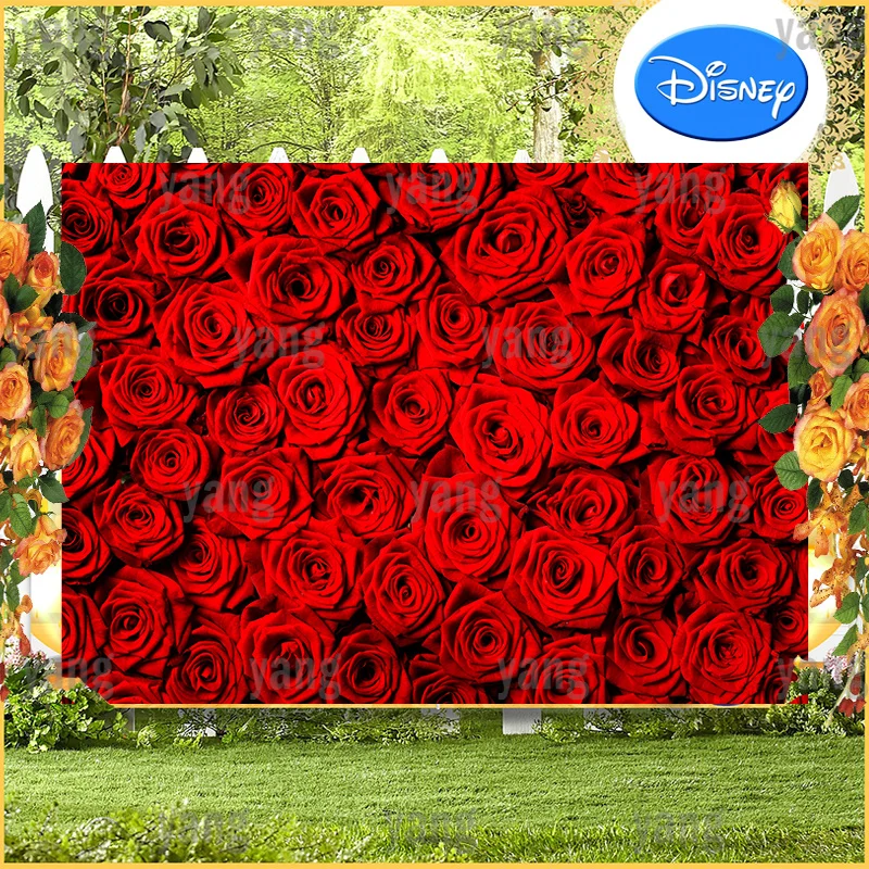 

Custom Artificial Red Roses Flower Wall luxury Romantic Wedding Anniversary Party Decor Backdrop Photo Background Decoration