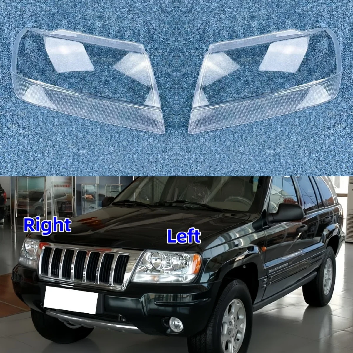 

Для Jeep Grand Cherokee 1999 2000 2001 2002 2003 2004 2005, автомобильные фары, стеклянная крышка объектива, абажур, фары, стеклянный корпус