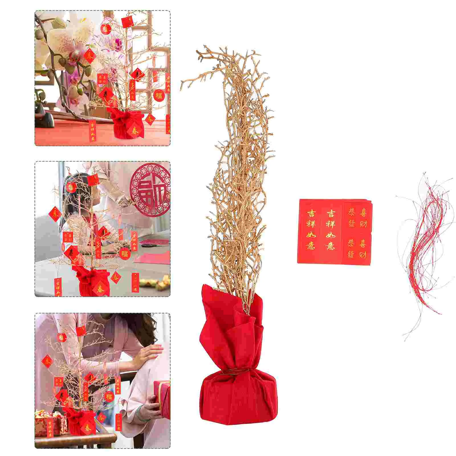 

1pc Fortune Tree Ornament Resin Spring Festival Decor Resin Fortune Tree