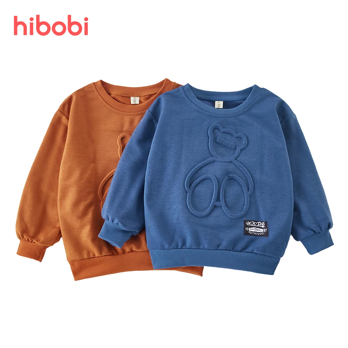 

hibobi Toddler Boy Clothes Bear Pattern Long Sleeves Sweatshirts